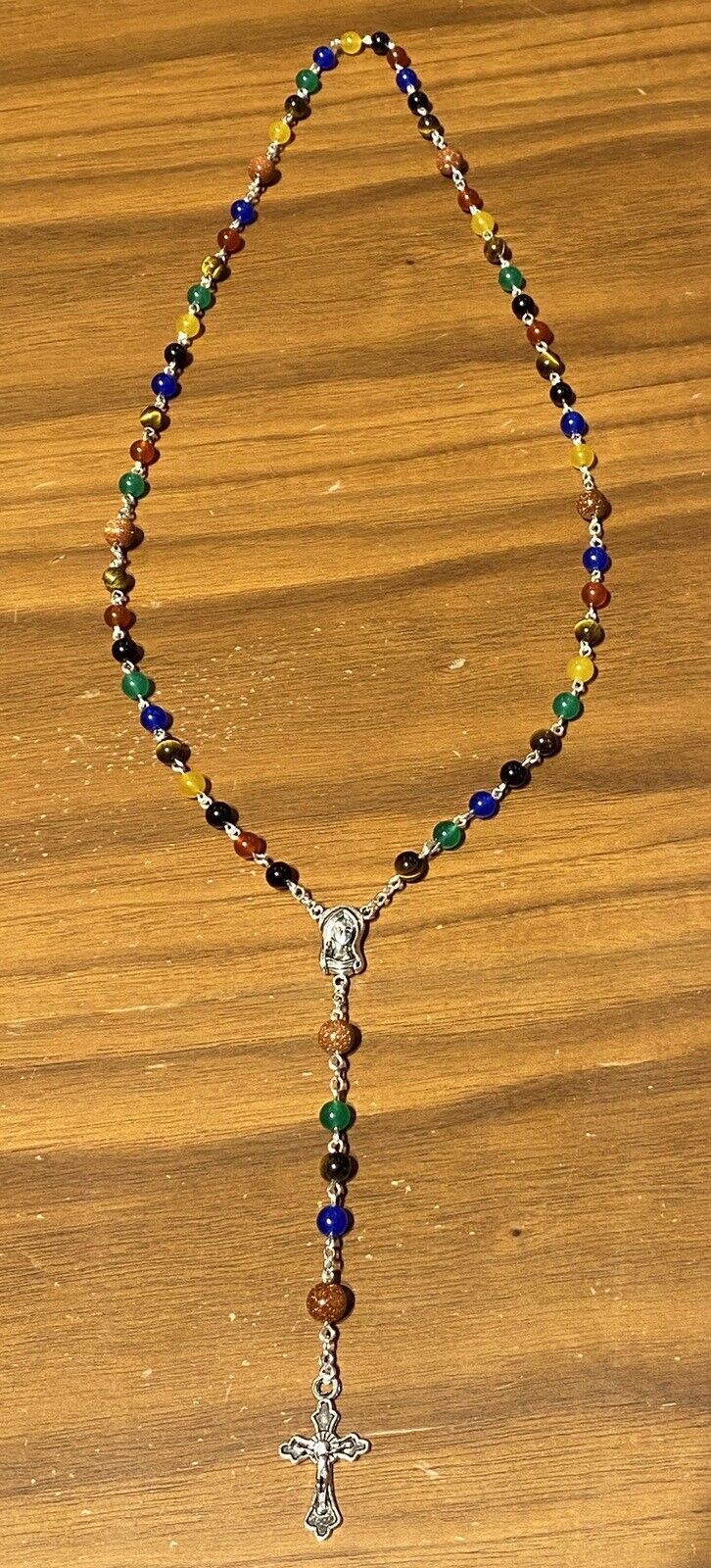 Handmade Multi Gemstone Rosary Necklace