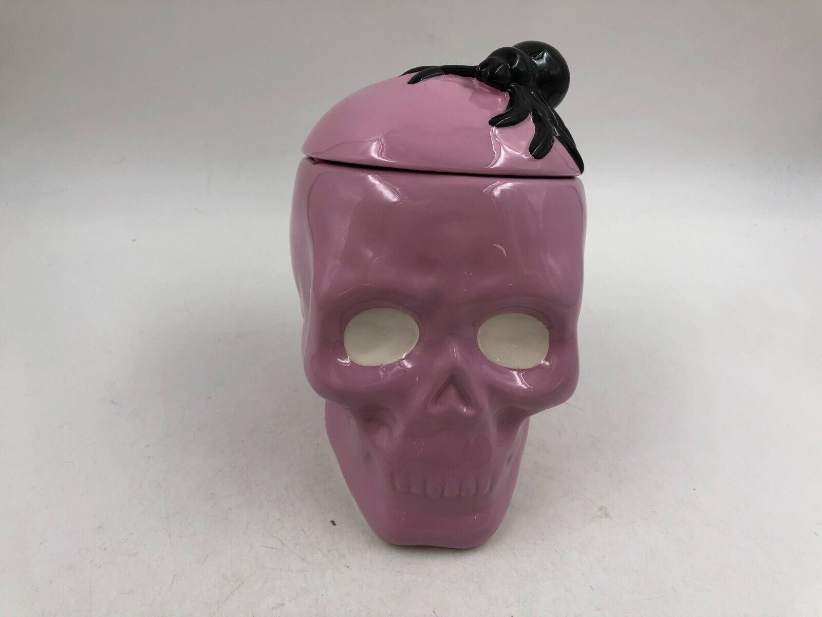 Ceramic 8.5in Purple Skull with Spider Cookie Jar CC02B51013