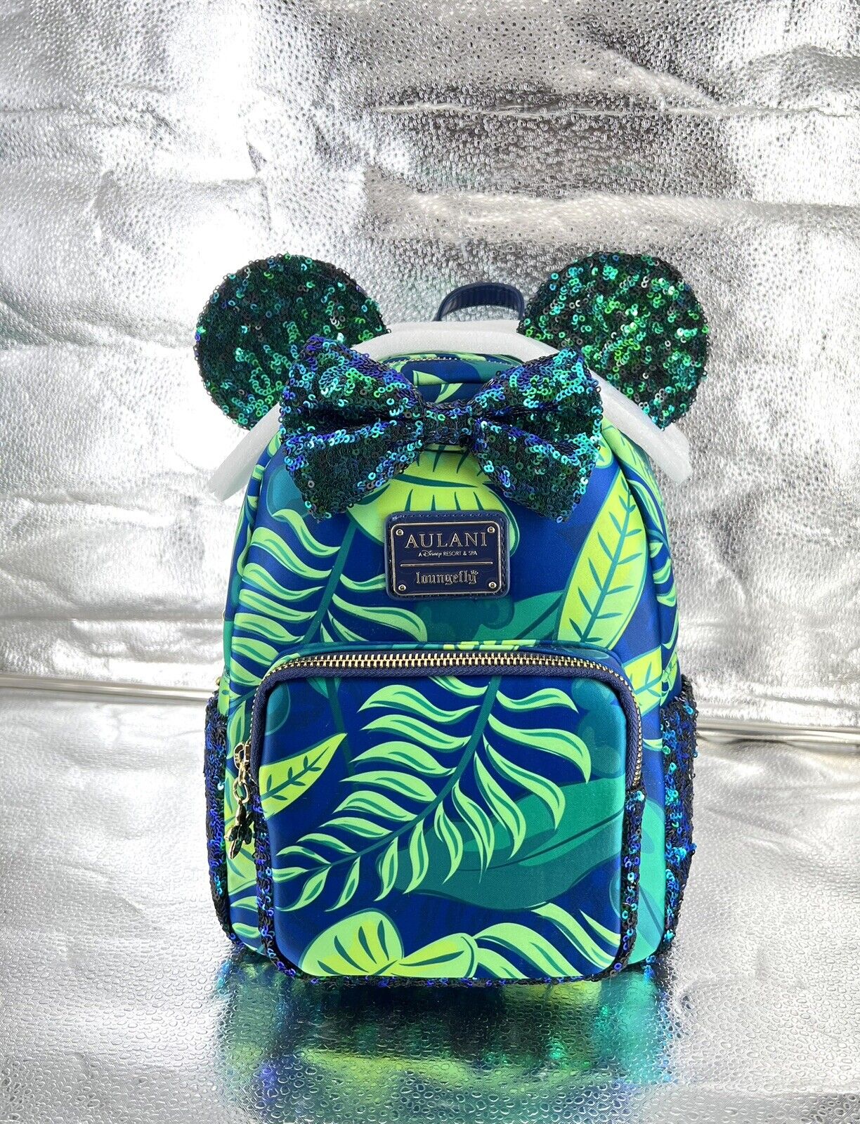 BNWT Disney Aulani Paradise Vibes Loungefly Backpack Hidden Mickeys Front & Back