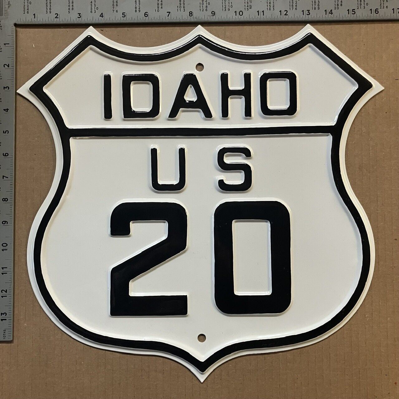 Idaho US highway 20 route marker road sign 16x16 1930s OLD WEST DECOR S530