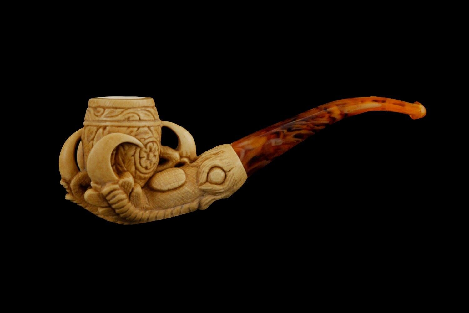 Eagle claw Meerschaum Pipe Brown handmade  tobacco pfeife  海泡石 with case