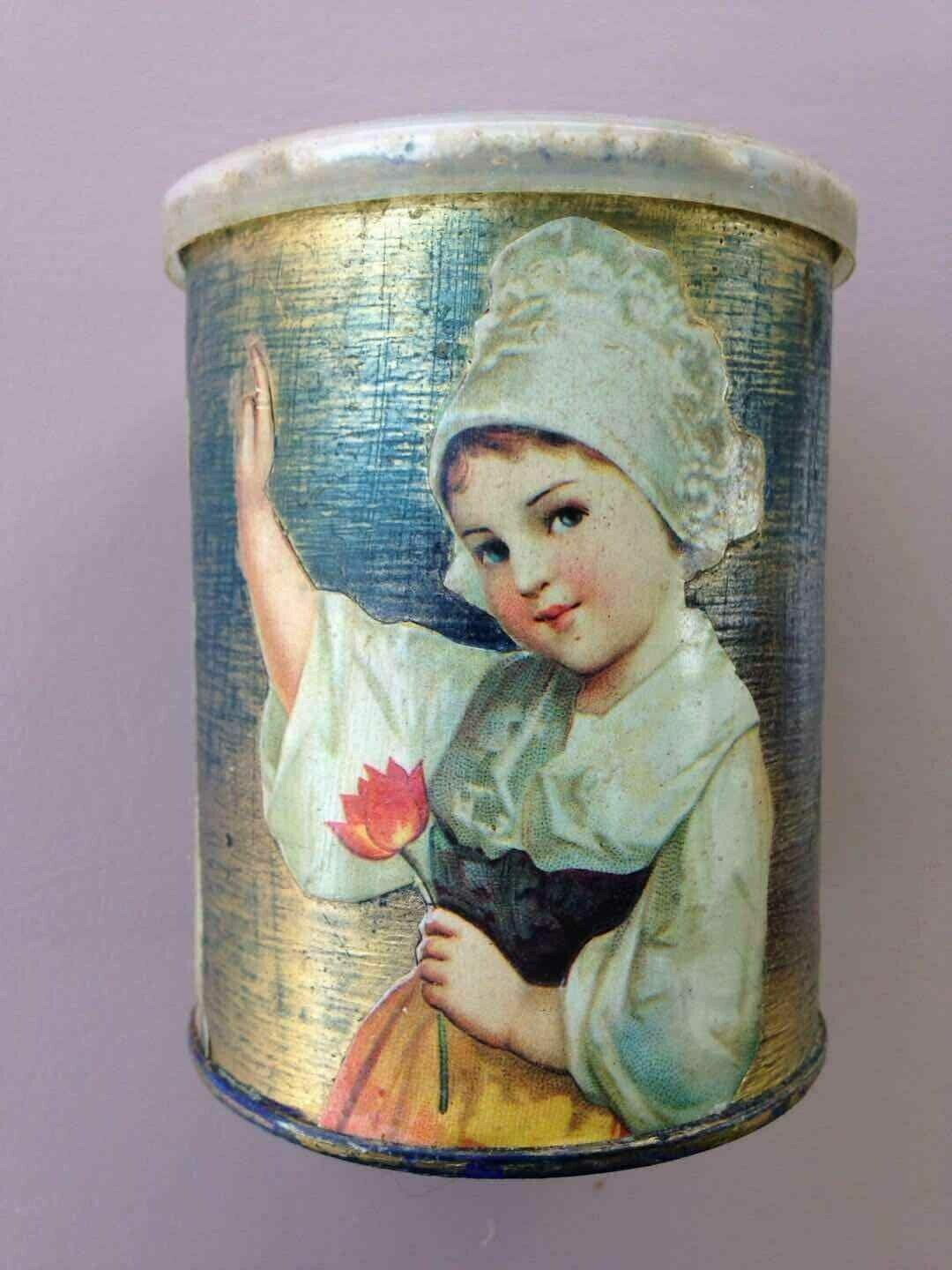Vintage 1975s Tin for Collection Candy Tin Made in England with Little girl Patt