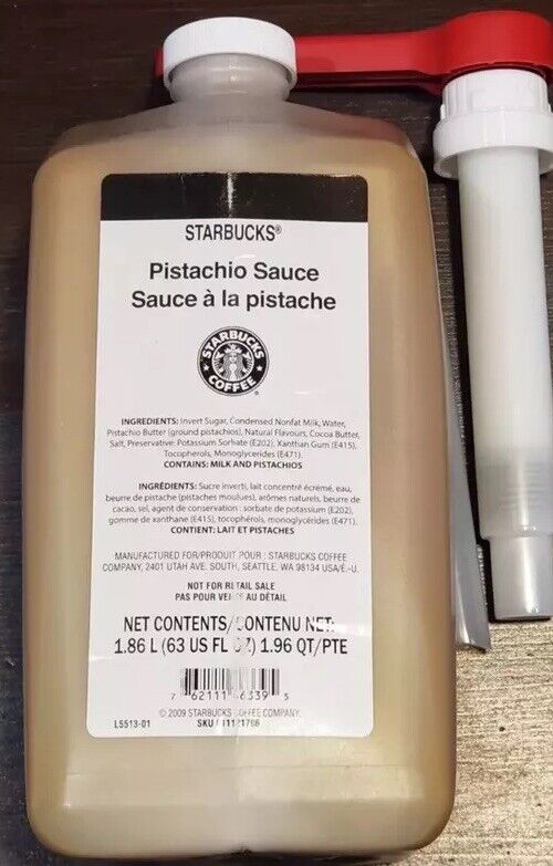 Starbucks Pistachio Sauce with PUMP - 63 OZ - BB 05/2024