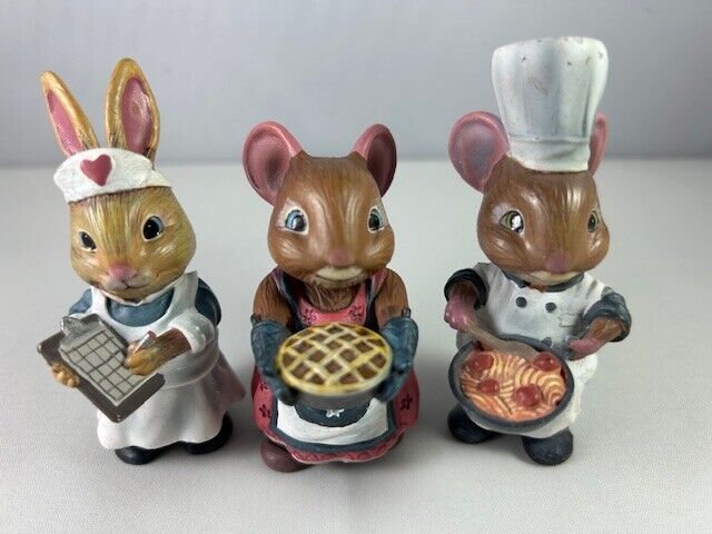 Ganz Miniature Mice Collection Figurines Set of Three: Nurse, Cook & Baker 