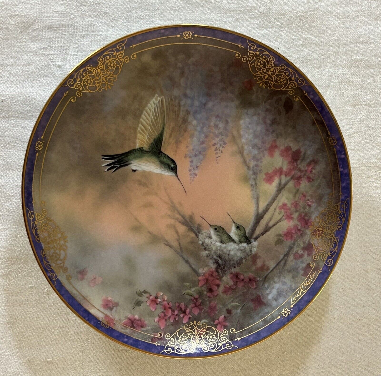 VTG Bradford Exchange Hummingbird Natures Little Treasures Garden Whispers Plate