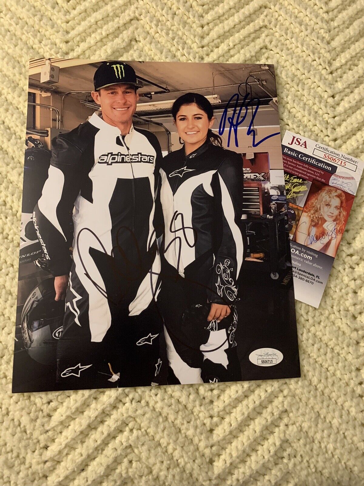 Brian & Hailie Deegan NASCAR Signed 8 X 10 Photo JSA Authenticated Autograph COA