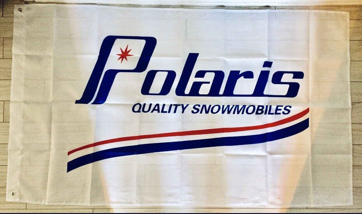 VINTAGE POLARIS SNOWMOBILE SLED FLAG BANNER 3x5ft FLAG MAN CAVE GARAGE TX