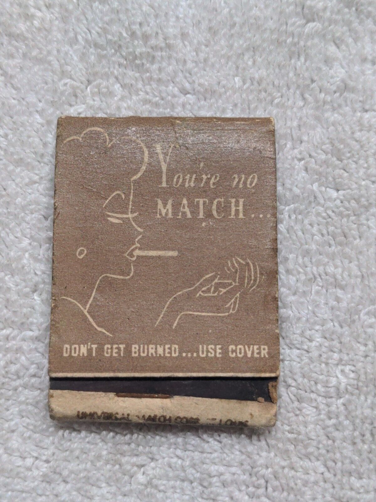 Vintage Matchbook Cover You\'re No Match for VD Venereal Disease Prophylactic