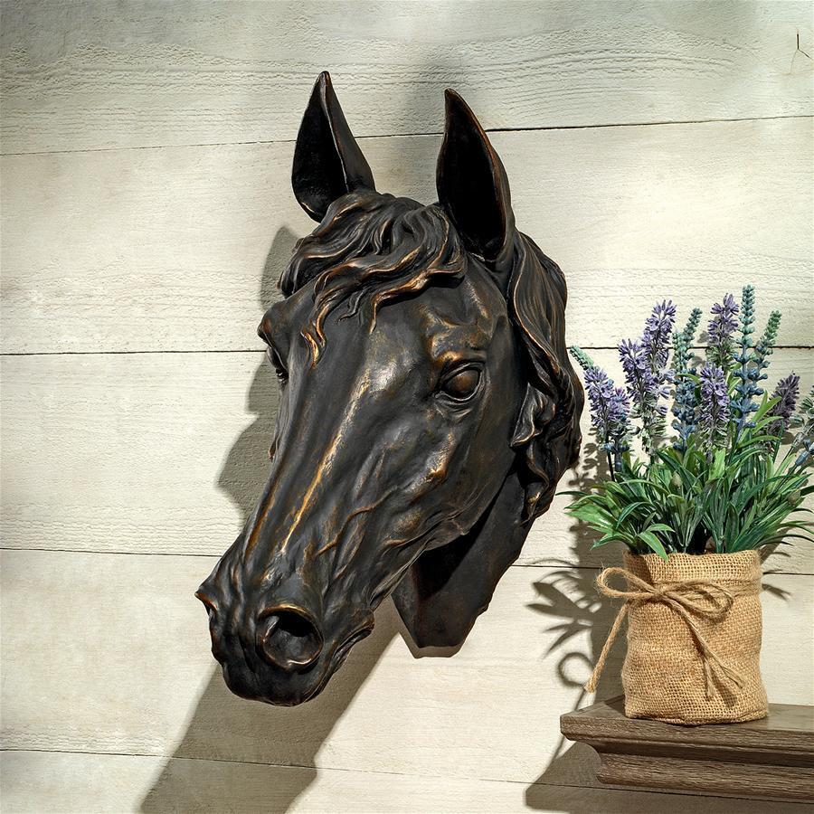 Equestrian Colt Stallion 3 Dimensional Thoroughbred Horse Head Wall Sculpture