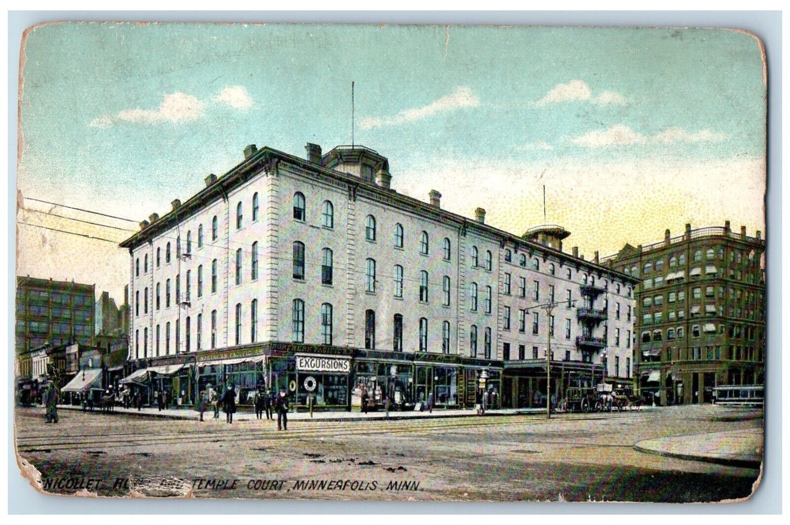 Minneapolis Minnesota MN Postcard Nicollet Temple Court c1910\'s Vintage Antique