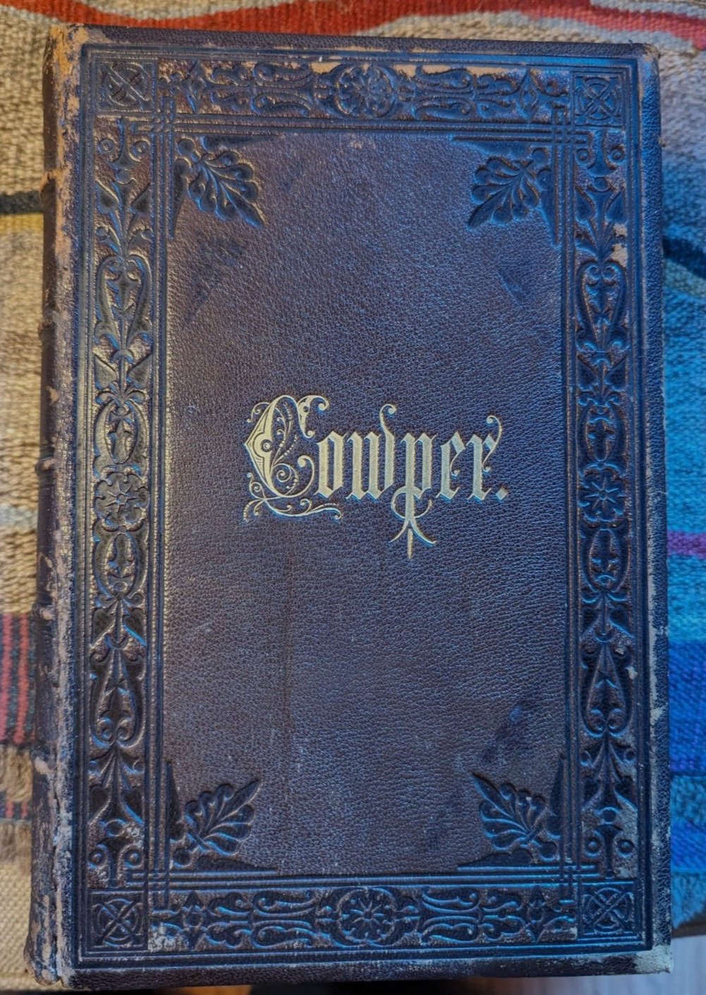 1848-\'Works of William Cowper, His Life, Letters & Poems...\' Leatherbound, Gilt