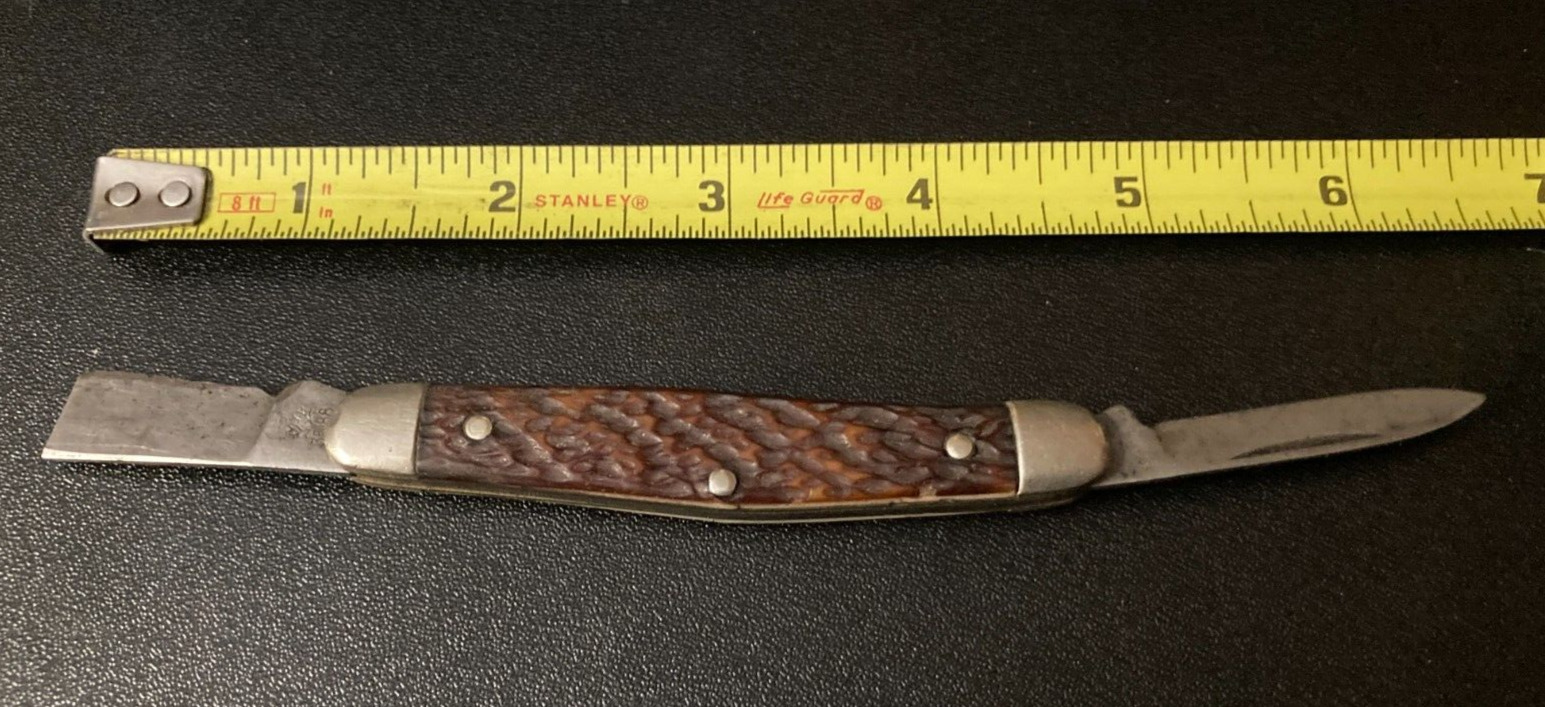 Vintage Boxer 2 blade pocket knife: Broken blade for parts