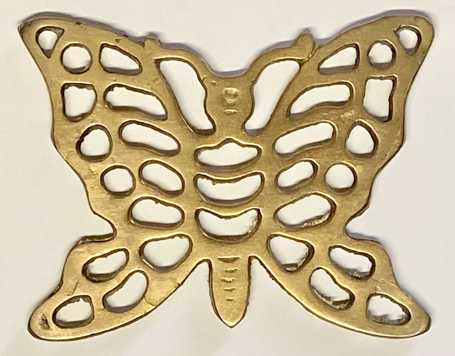 Vintage Solid Brass 3.5” Butterfly Footed Trivet Stand Kitchen / Outdoor Plant