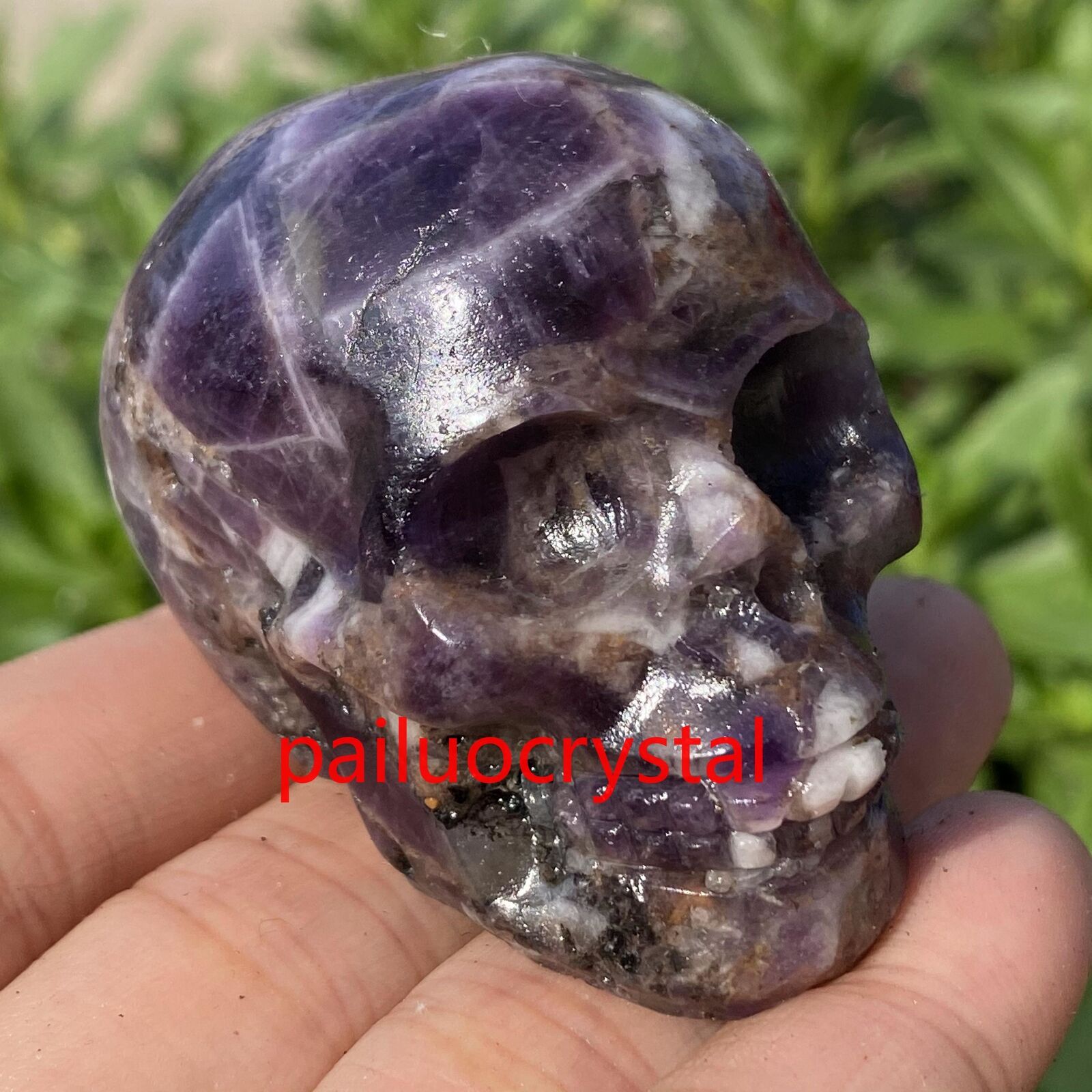 1pc Natural dreamy Amethyst Skull Quartz Crystal Skull Carved Skull Healing 2\
