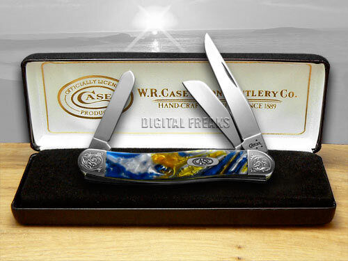 Case xx Knives Medium Stockman Sapphire Glow Corelon Engraved Bolster 9318SG/E