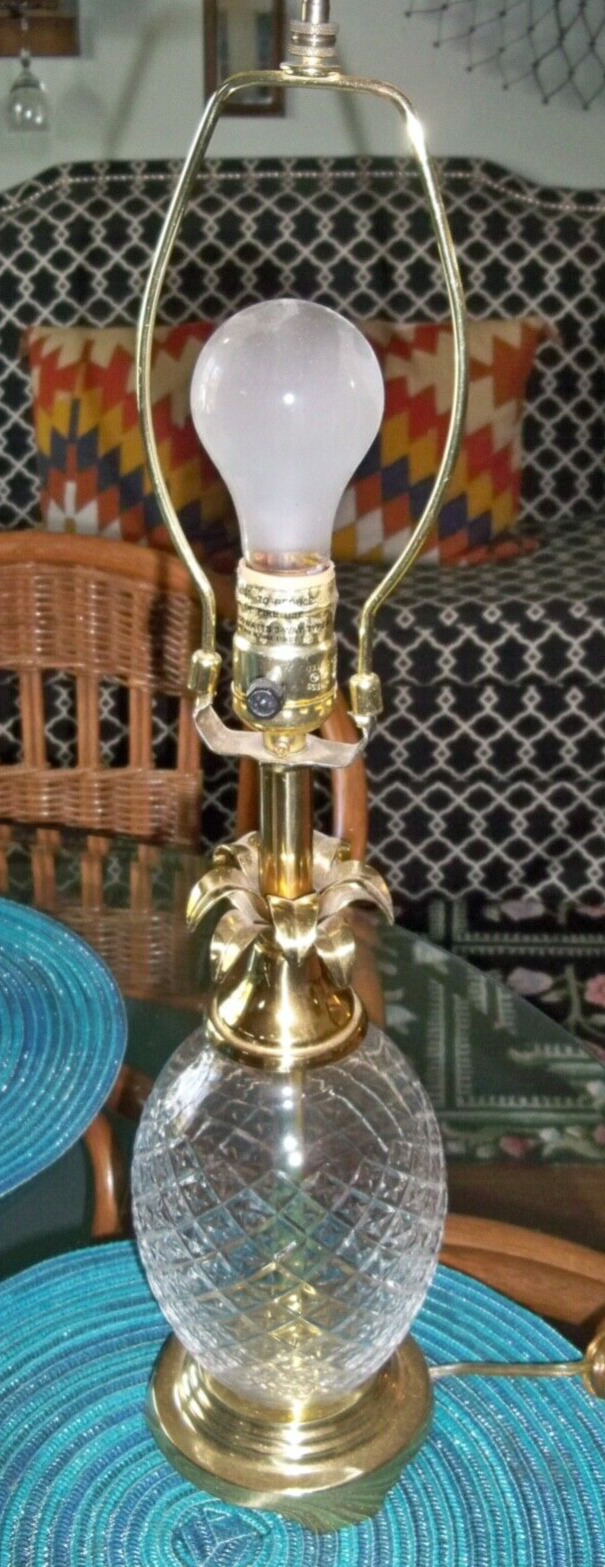 Waterford Crystal Pineapple / Brass Table Lamp 24\