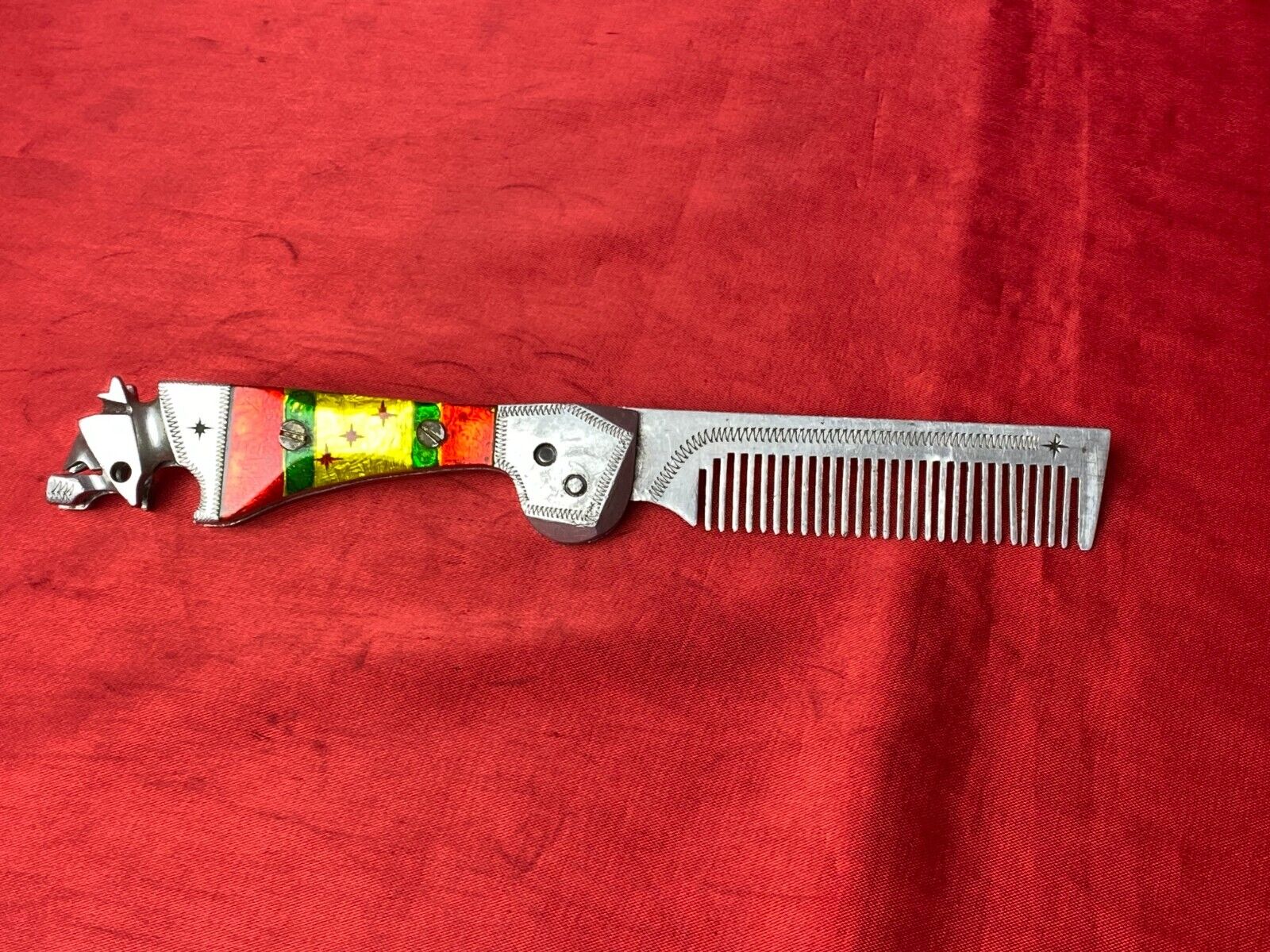 Rare Antique Knife Comb Switchblade Prison Art Old USSR Folding Button Jail
