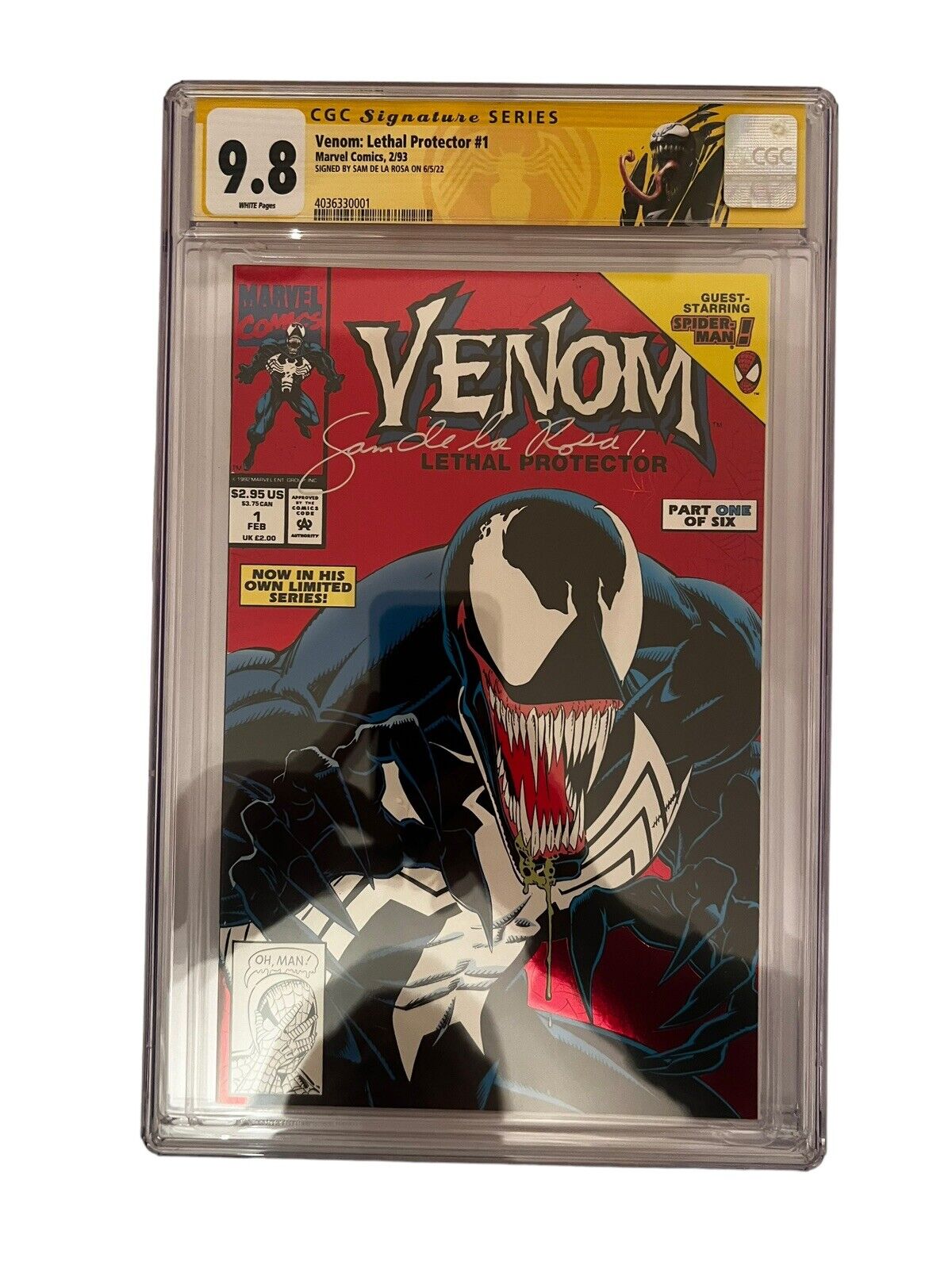 Venom: Lethal Protector #1 CGC 9.8 SIGNED By Sam De La Rosa Custom VENOM Label