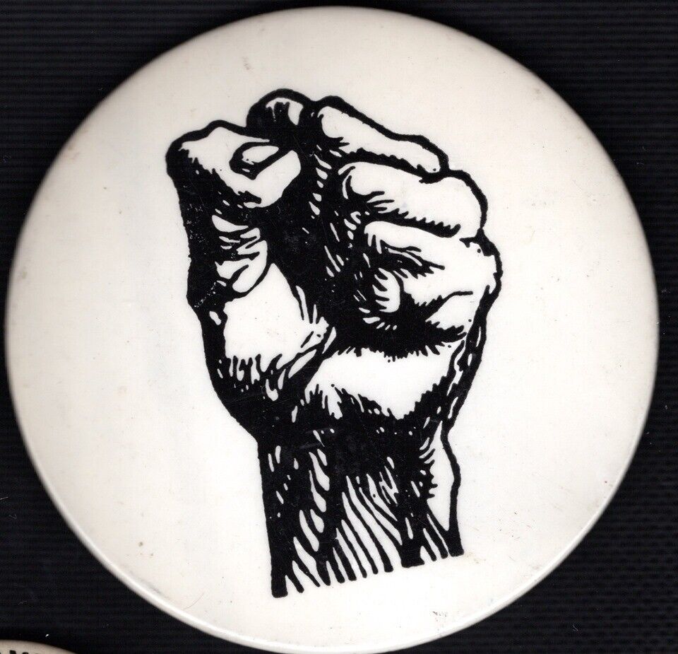 BLACK POWER FIST button -1969 Black Panther FRED HAMPTON Assassinated in Chicago
