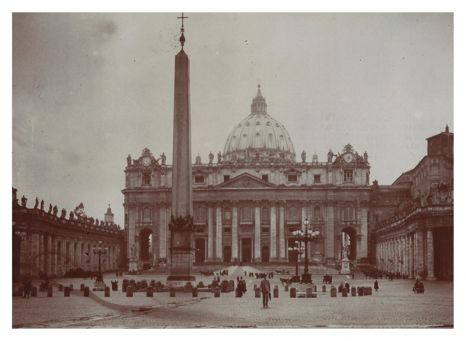 Italy, Rome, St. Peter\'s Square, Vintage Print, circa 1900 Vintage Print