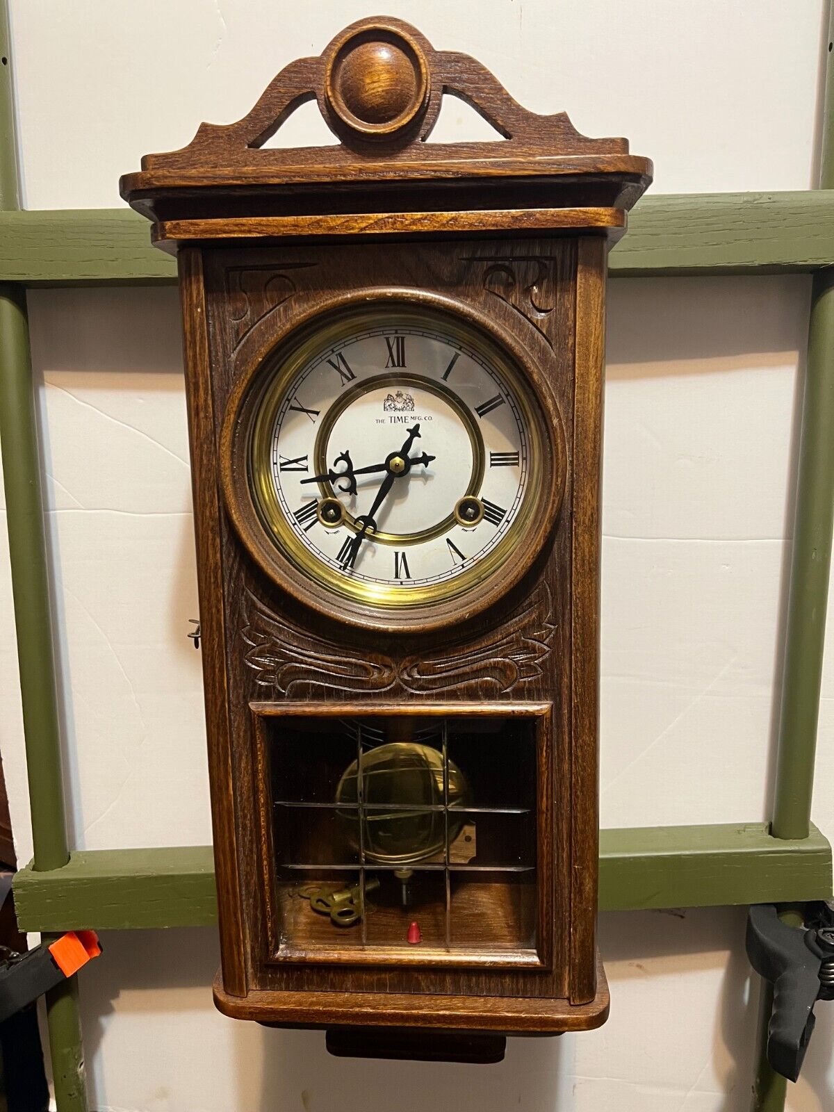 The TIME MFG. Co.  Centennial Parlor Clock Wall Clock Mechanical Movmnt CTx# 405