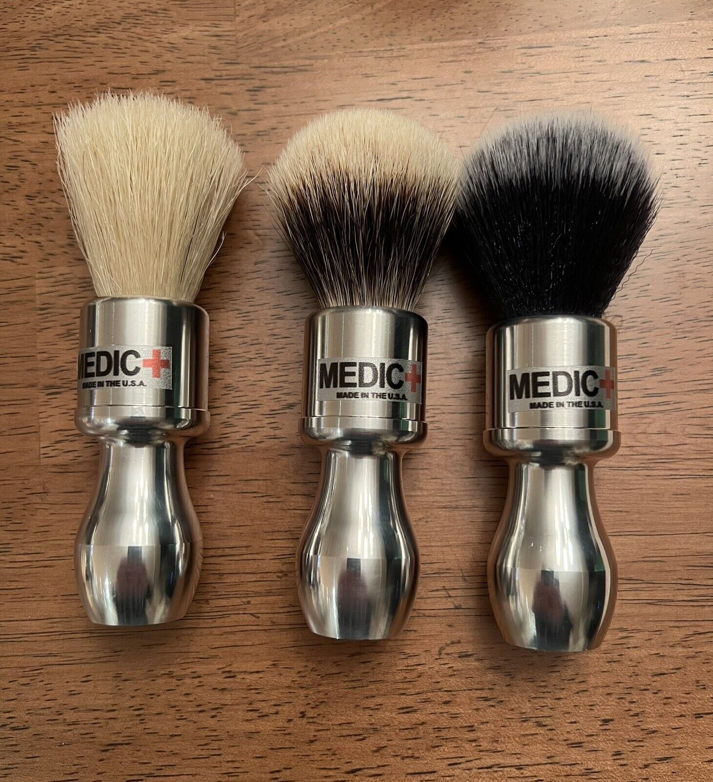 Shave Brush Logixsoft Medical Corp. Medic+ No. 3 Alum. Boar, Badger, Synthetic