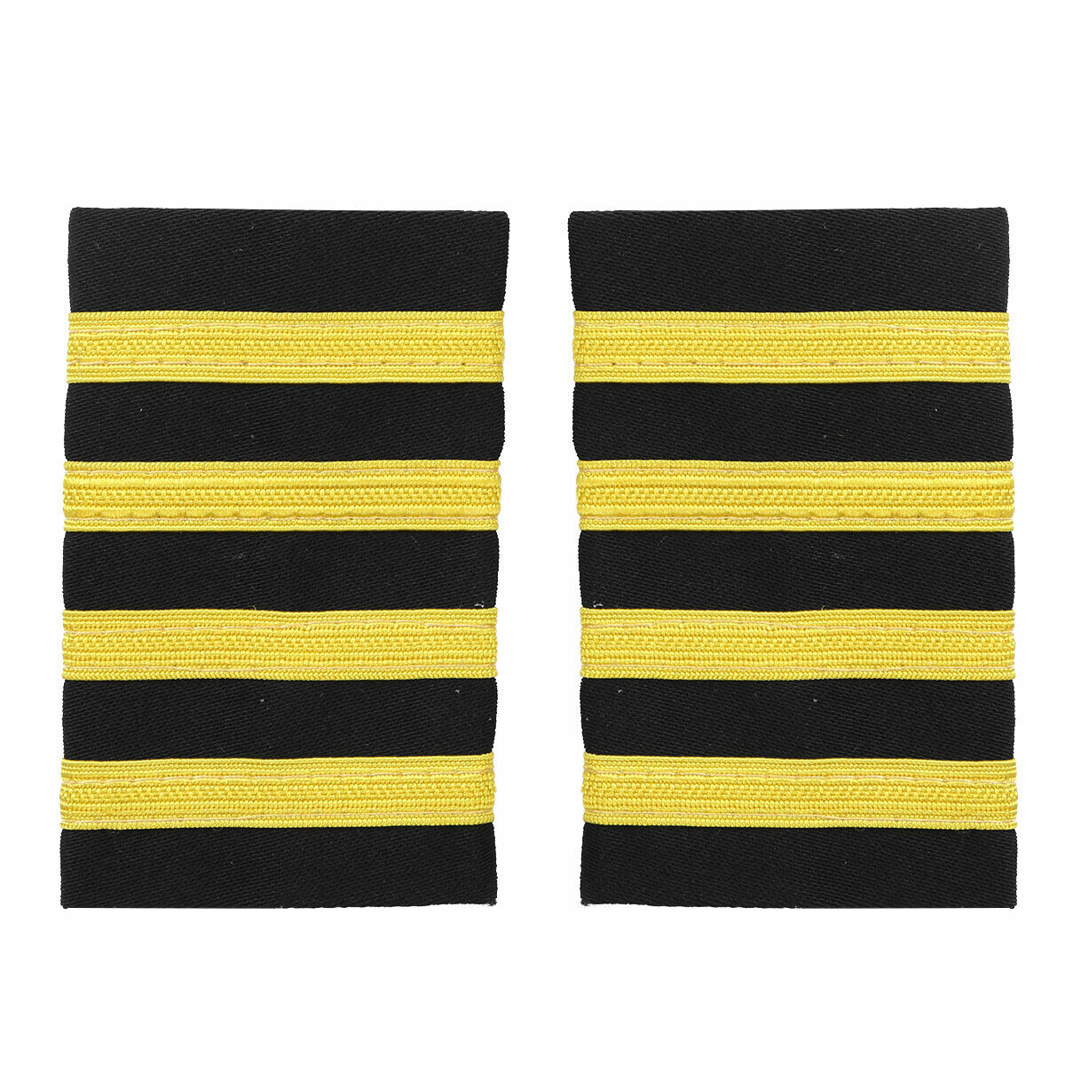 1 Pair Four Bar Airline Pilot Uniform Epaulets Captain Stripe Shoulder Board New
