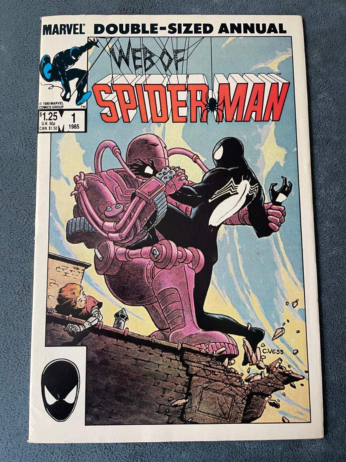 Web of Spider-Man Annual #1 1985 Marvel Comic Book Painted Art Charles Vess VF+