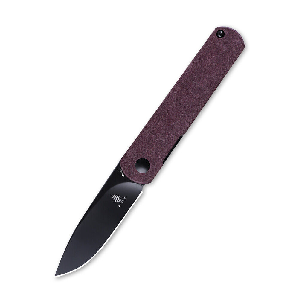 Kizer Feist Red Richlite Handle 4V Blade EDC Pocket Knife KI3499R3