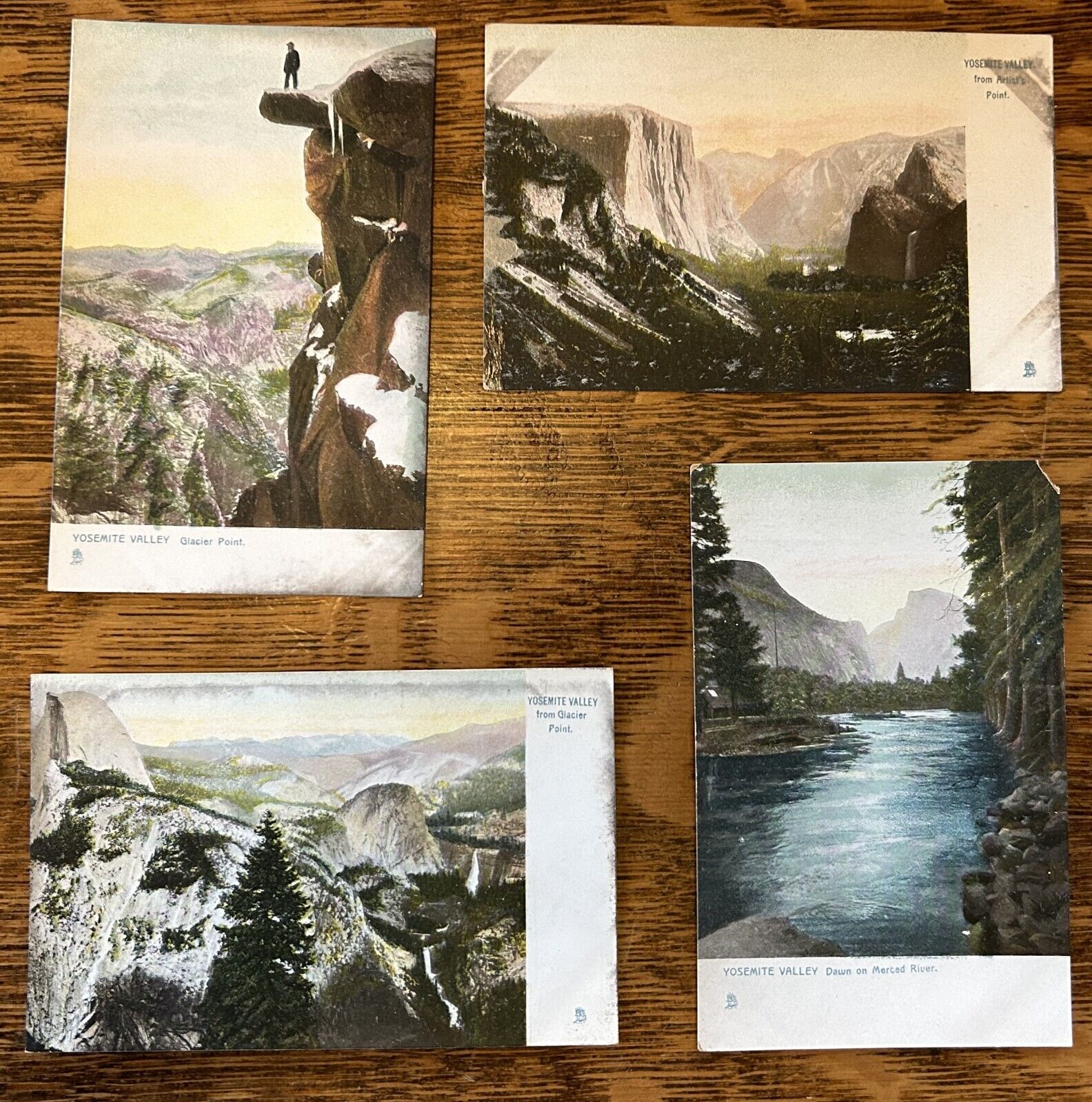 Set of 4 Early Tucks Postcards - YOSEMITE - Printed in Hollland (RaphoType)