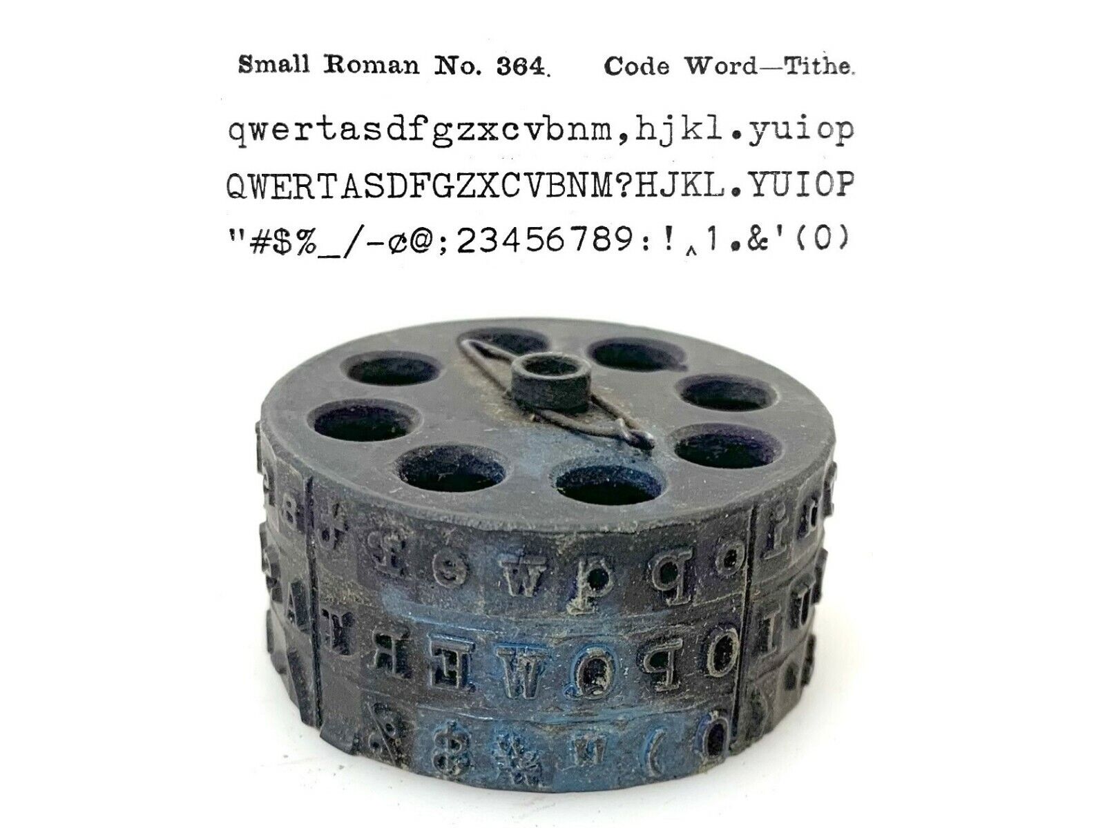 No.364 Blickensderfer Typewriter Typewheel Small Roman Antique Vtg 5 6 7 8 9