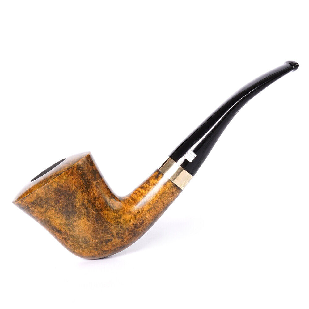Wooden Dublin Pipe Briar Tobacco Pipe Handmade 9mm Bent Curved Stem Smoking Pipe