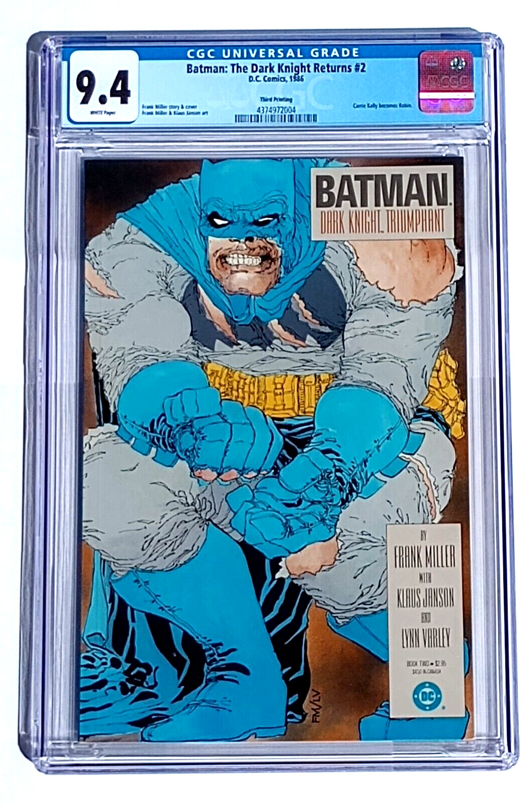 Batman Dark Knight Returns #2 CGC 9.4 Triumphant 3rd Print Miller 1986 Robin