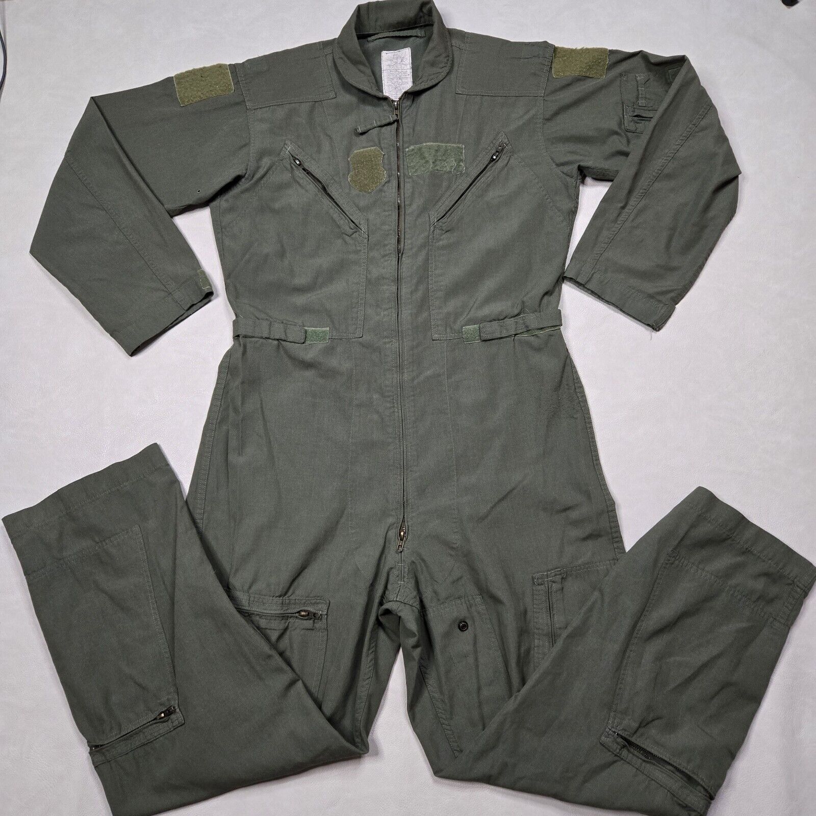USAF NOMEX GREEN FLYER\'S FLIGHT SUIT CWU 27/P Size 44L Overalls 