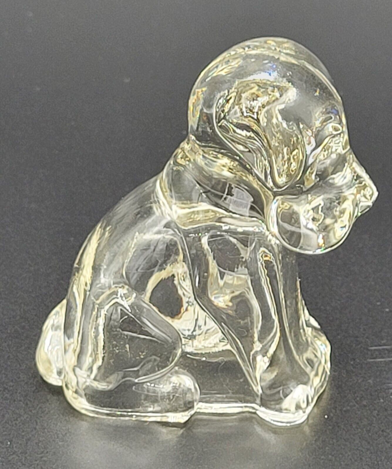 Vintage Federal Glass Mopey Puppy Dog Glass Candy Container Figurine 2565