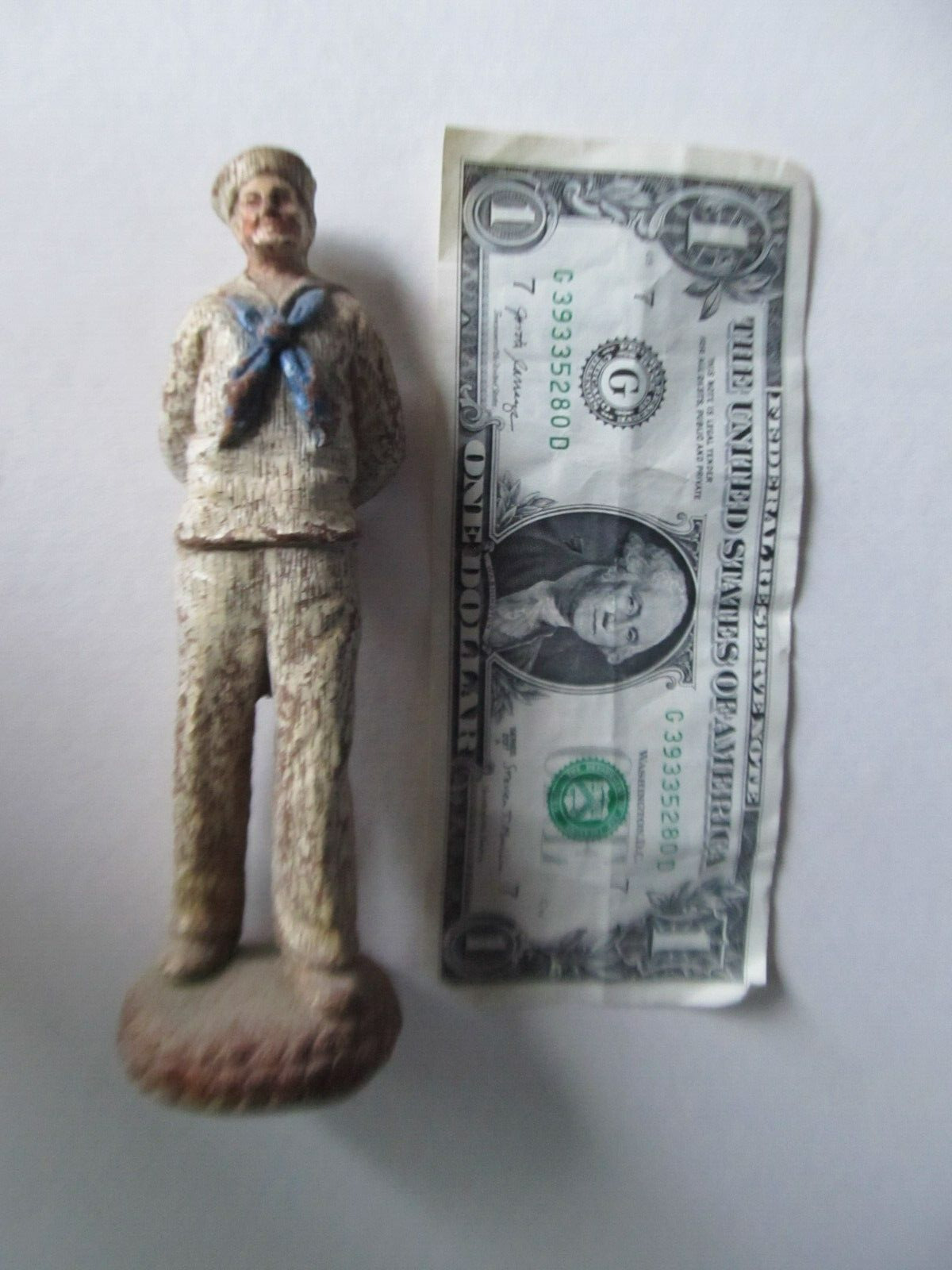 NICE Original Tall WWII 1943 Molded Sailor Toy / Decoration, ID'D., Navy, GIFT