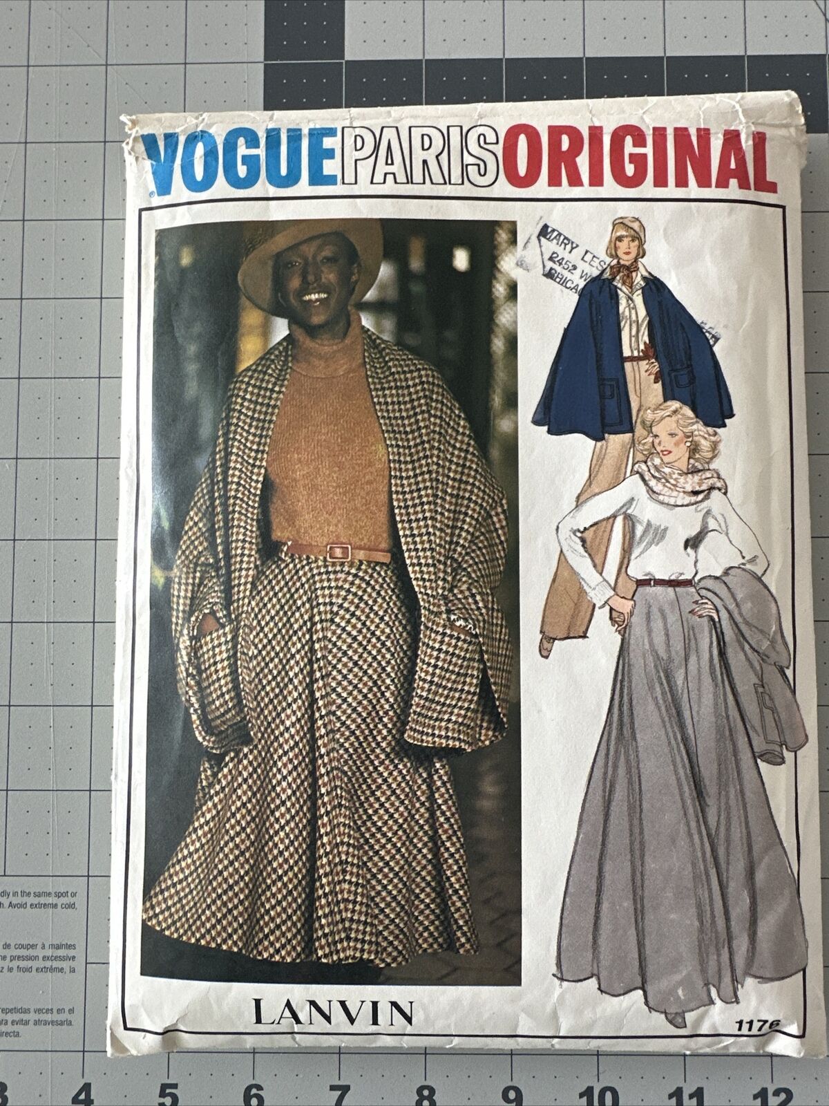 vintage vogue paris original Lanvin 1176 shawl skirt pants size 10 bust 32 70s