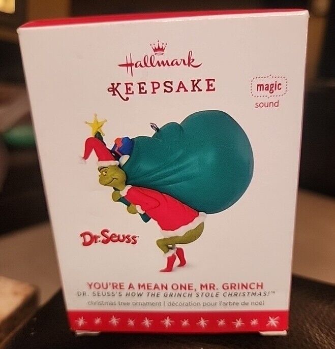 2016 Dr. Seuss You're a Mean One Mr Grinch Sound Magic Hallmark Ornament  