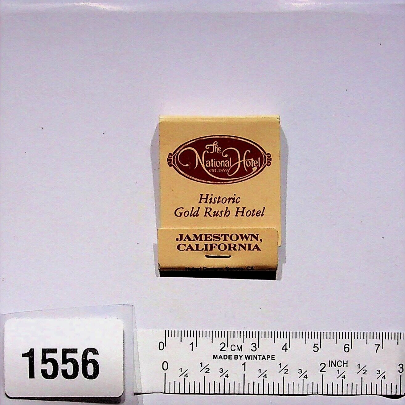 VINTAGE MATCHBOOK THE NATIONAL - EST.1859 HISTORIC GOLD RUSH HOTEL JAMESTOWN, CA