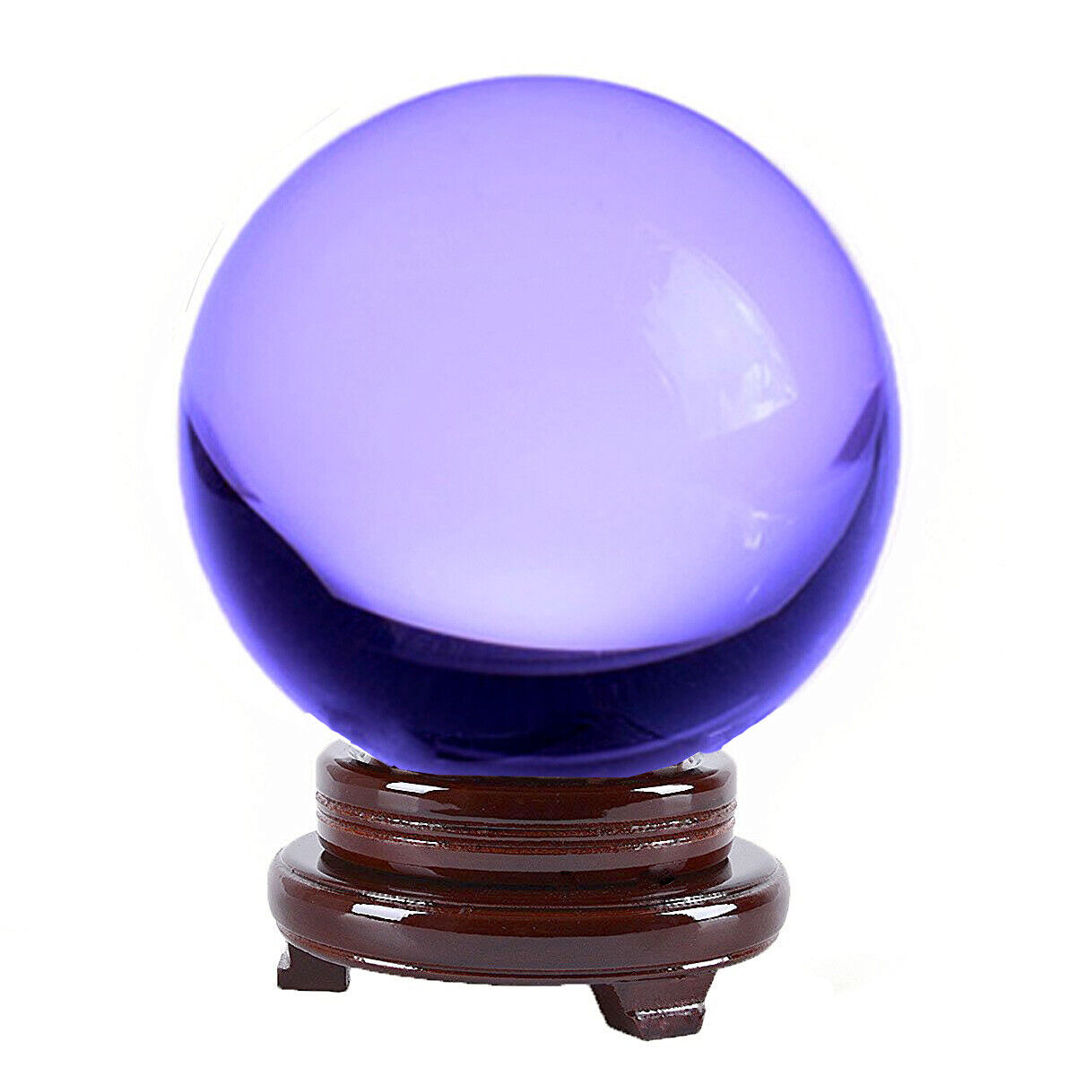 Amlong Crystal Meditation Divination Sphere Crystal Ball with Wood Stand
