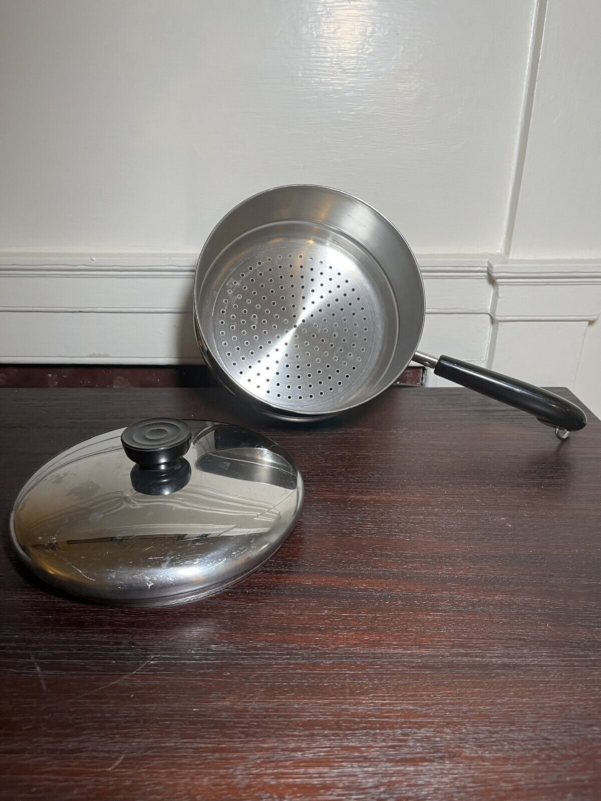 Vintage Revere Ware Steamer Strainer Insert for Pot With Lid Stainless Steel