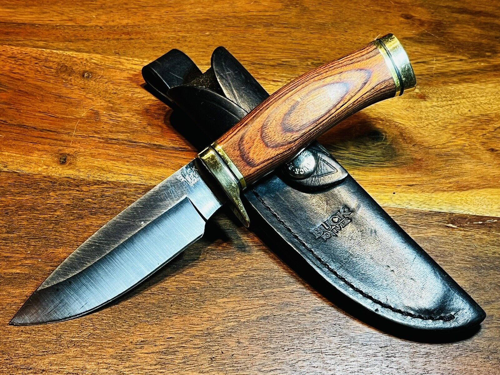 2011 BUCK USA 192 Vanguard Fixed Blade Knife + Original Buck Leather Sheath