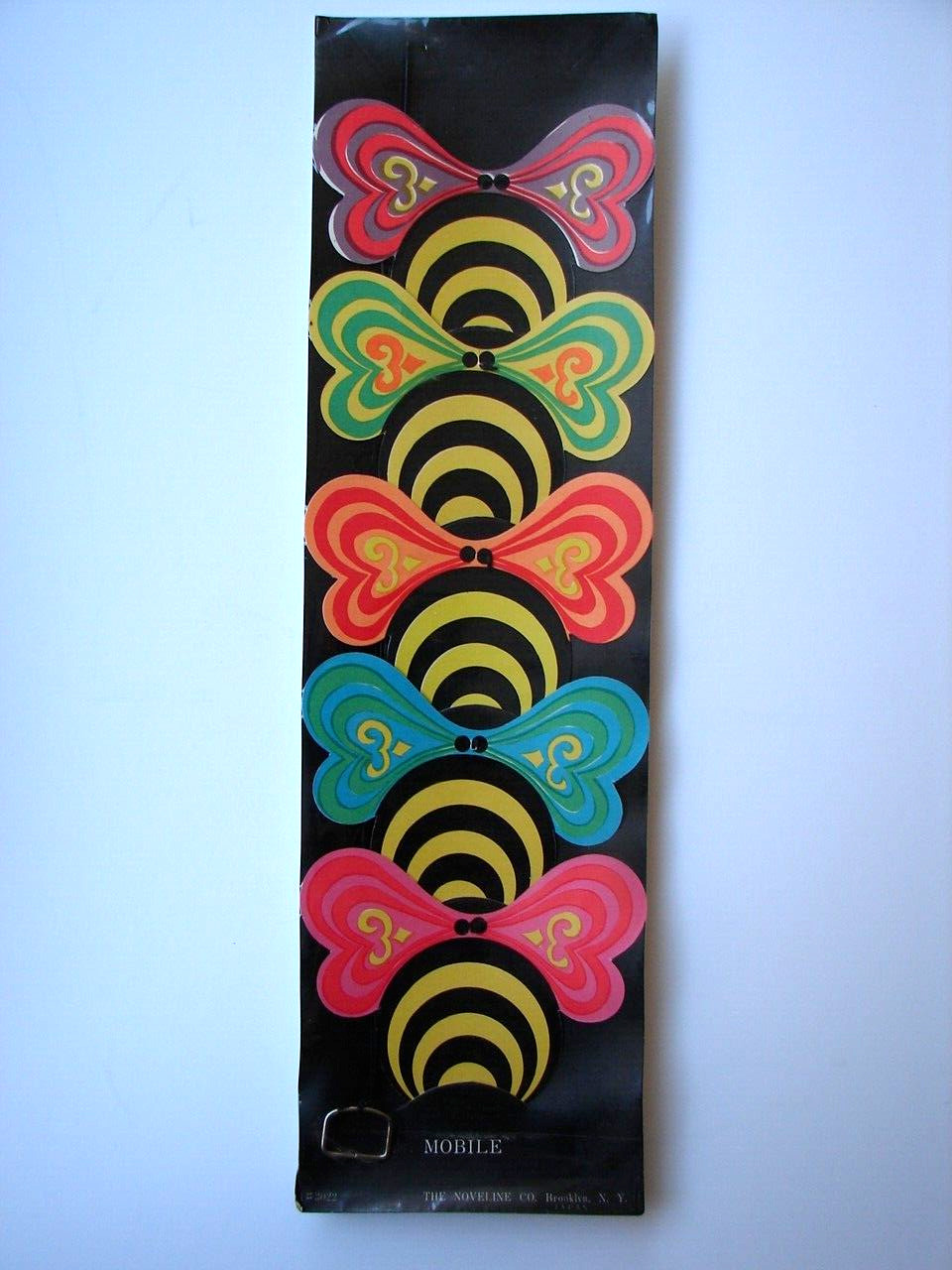 Vintage 1960s Blacklight Mobile Insect Wing Psychedelic Trippy Hippy Noveline Co