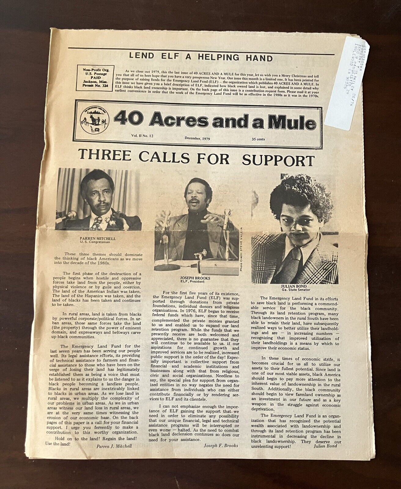40 Acres And A Mule Newspaper December 1979 Scarce Black Power Ephemera Scarce