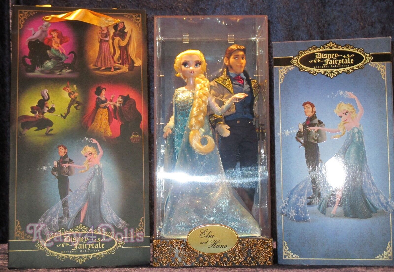 Disney Designer Fairytale Dolls Heros&Villains Frozen Elsa And Hans LE New