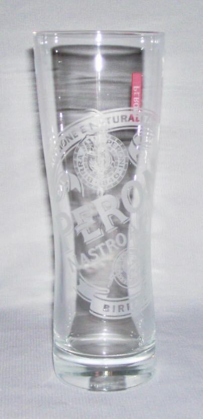 PERONI Nastro Azzurro ~ Clear & Nicely  Etched BEER GLASS (10 Oz.) ~ Italy 