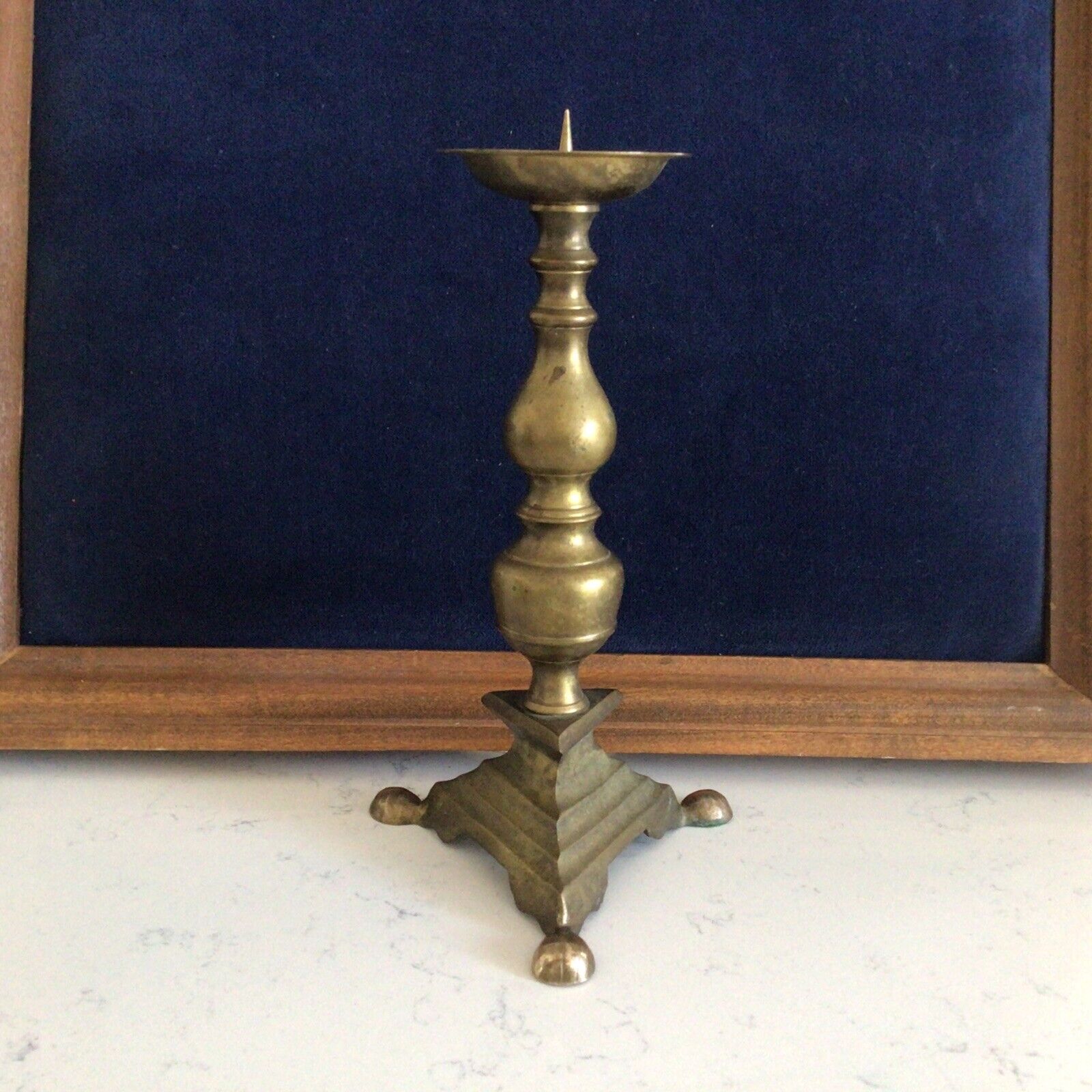 Vintage Solid Brass Candlestick Candle Holder MCM Handmade Tripod Base