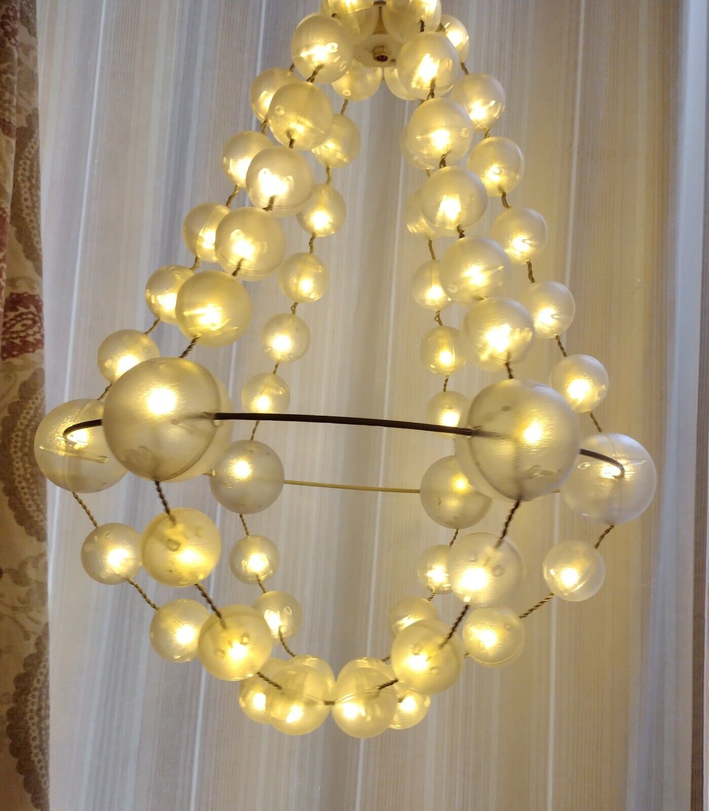 RARE Glansa Lysa IKEA Holiday Christmas Snowball Chandelier Led Light 