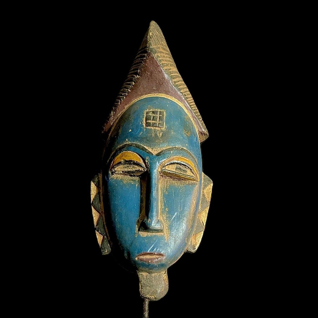 Baule Antique African Mask Tribal Face Mask Wood Carved Wall Hanging-9497