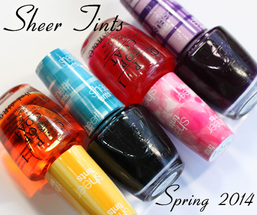 OPI Sheer Tints Top Coats set of 4 bottles spring 2014